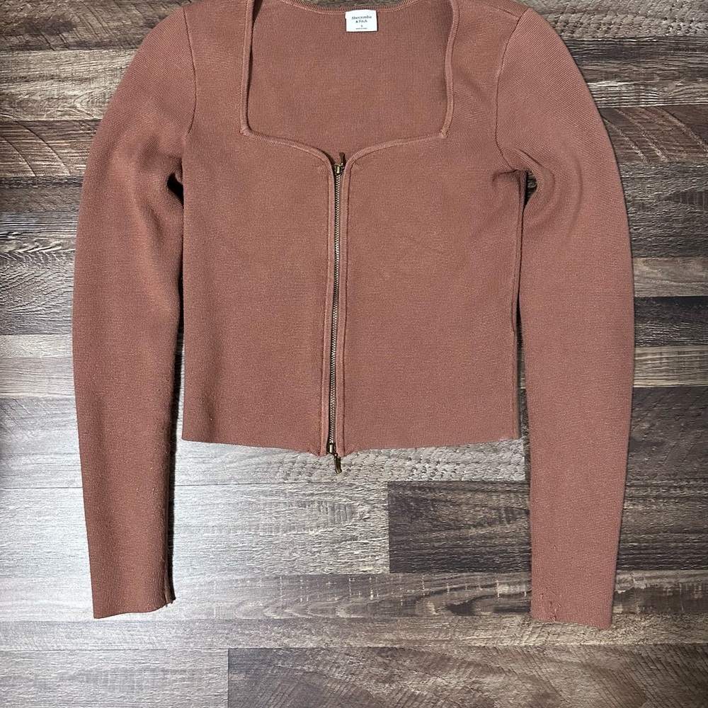 Abercrombie & Fitch Brown Zipper Sweater